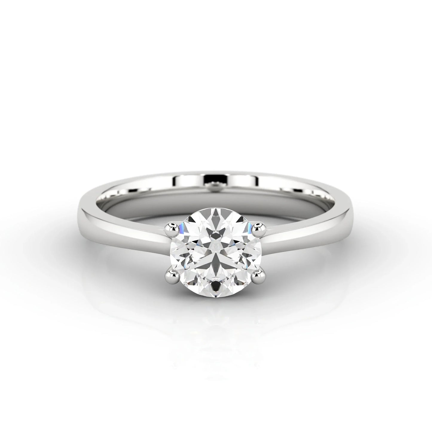 Choose your own diamond – Round Brilliant-Cut Diamond Solitaire Engagement Ring in 100% Recycled Platinum-70410869