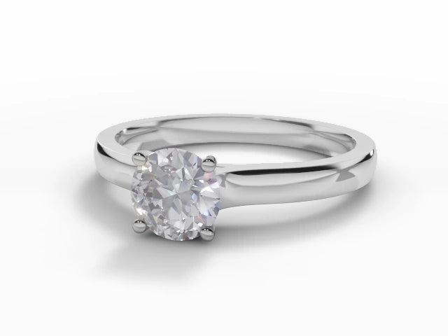 Certified Round Brilliant-Cut Diamond Solitaire Diamond Engagement Ring . Your Choice of Metal & Lab-Grown or Natural Diamond.
