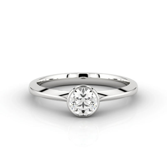 Choose your own diamond – Round Brilliant-Cut Diamond Bezel-Set Engagement Ring in 100% Recycled Platinum-78601384