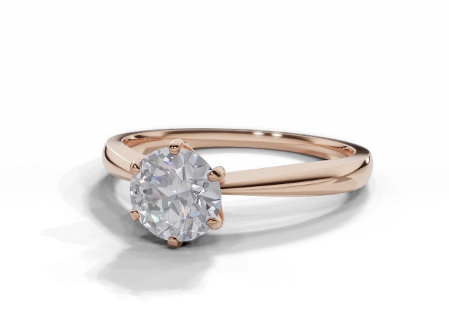 Certified Round Brilliant-Cut Diamond Solitaire Diamond Engagement Ring . Your Choice of Metal & Lab-Grown or Natural Diamond.