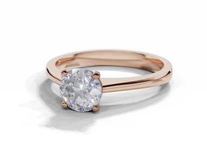 Certified Round Brilliant-Cut Diamond Solitaire Diamond Engagement Ring . Your Choice of Metal & Lab-Grown or Natural Diamond.