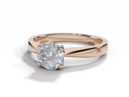 Certified Round Brilliant-Cut Diamond Solitaire Diamond Engagement Ring . Your Choice of Metal & Lab-Grown or Natural Diamond.