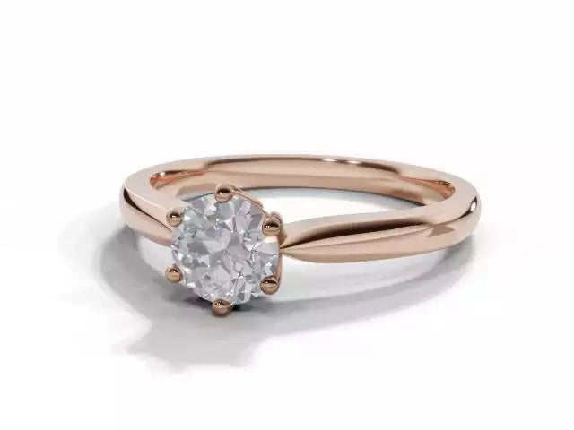 Certified Round Brilliant-Cut Diamond Solitaire Diamond Engagement Ring . Your Choice of Metal & Lab-Grown or Natural Diamond.