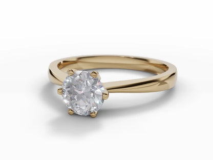 Certified Round Brilliant-Cut Diamond Solitaire Diamond Engagement Ring . Your Choice of Metal & Lab-Grown or Natural Diamond.