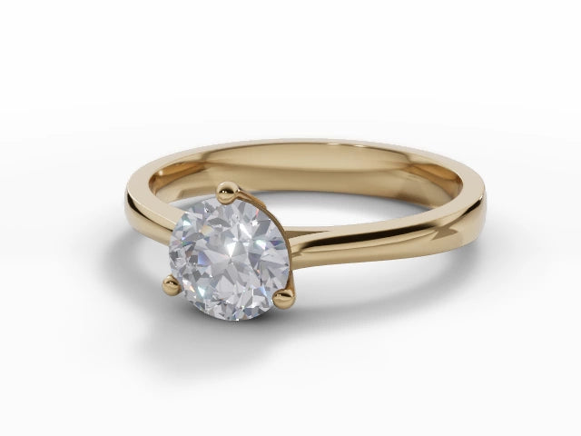 Certified Round Brilliant-Cut Diamond Solitaire Diamond Engagement Ring . Your Choice of Metal & Lab-Grown or Natural Diamond.