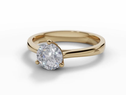 Certified Round Brilliant-Cut Diamond Solitaire Diamond Engagement Ring . Your Choice of Metal & Lab-Grown or Natural Diamond.