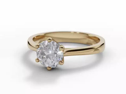 Certified Round Brilliant-Cut Diamond Solitaire Diamond Engagement Ring . Your Choice of Metal & Lab-Grown or Natural Diamond.