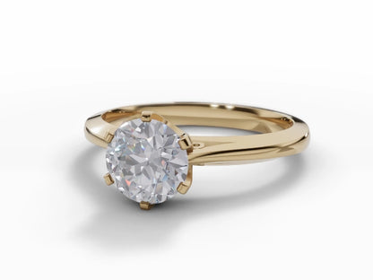 Certified Round Brilliant-Cut Diamond Solitaire Diamond Engagement Ring . Your Choice of Metal & Lab-Grown or Natural Diamond.