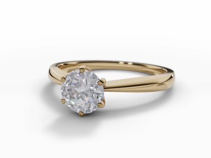 Certified Round Brilliant-Cut Diamond Solitaire Diamond Engagement Ring . Your Choice of Metal & Lab-Grown or Natural Diamond.