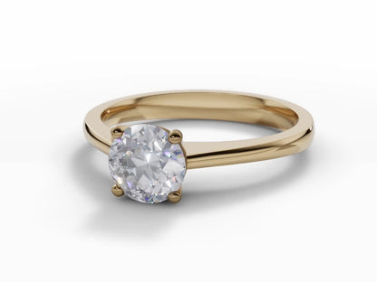 Certified Round Brilliant-Cut Diamond Solitaire Diamond Engagement Ring . Your Choice of Metal & Lab-Grown or Natural Diamond.