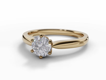 Certified Round Brilliant-Cut Diamond Solitaire Diamond Engagement Ring . Your Choice of Metal & Lab-Grown or Natural Diamond.