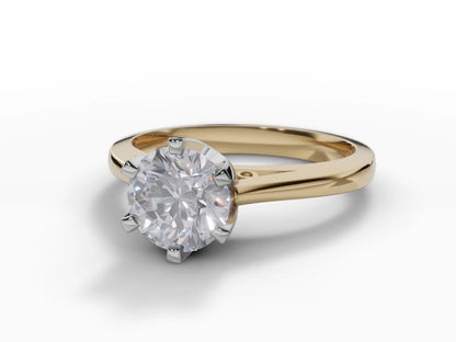 Certified Round Brilliant-Cut Diamond Solitaire Diamond Engagement Ring . Your Choice of Metal & Lab-Grown or Natural Diamond.